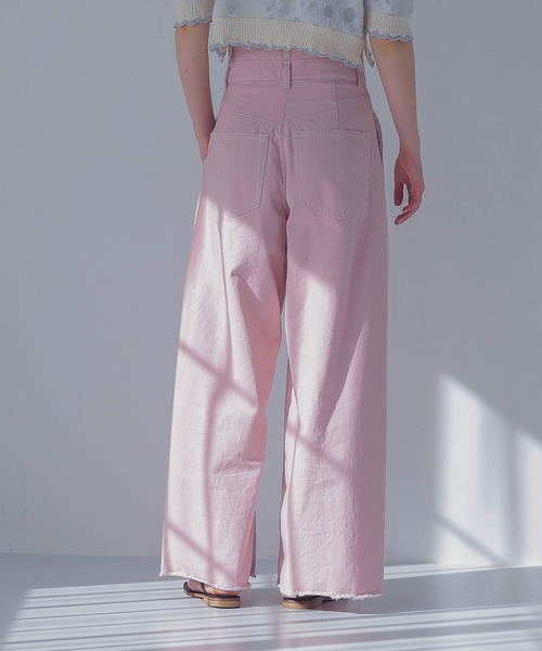 STUMBLY（スタンブリー）の「STUMBLY / high waist wide pants(ハイウエストワイドパンツ)（その他パンツ・レディース・ピンク・36/38）」の9枚目の写真