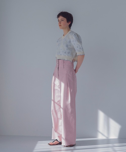 STUMBLY（スタンブリー）の「STUMBLY / high waist wide pants(ハイウエストワイドパンツ)（その他パンツ・レディース・ピンク・36/38）」の14枚目の写真