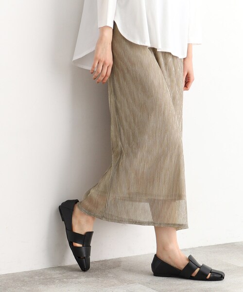 THE SHOP TK （ザ ショップ ティーケー ）の「◆シャイニーナロースカート【洗える】（スカート・レディース・ゴールド/シルバー/ブラック・12/13）」の2枚目の写真