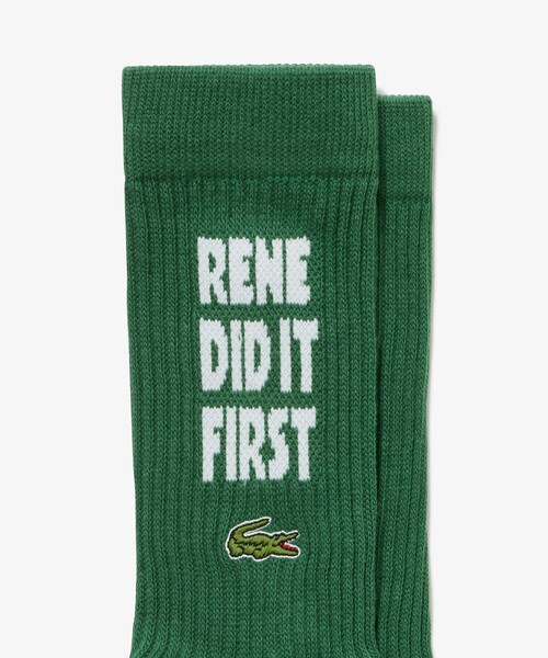 LACOSTE（ラコステ）の「ルネ・ラコステメッセージアメリブソックス（ソックス/靴下・メンズ・グリーン/ホワイト・27.0cm）」の11枚目の写真