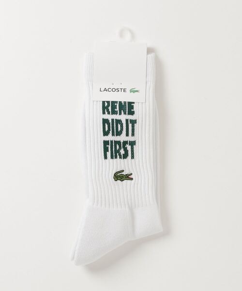 LACOSTE（ラコステ）の「ルネ・ラコステメッセージアメリブソックス（ソックス/靴下・メンズ・グリーン/ホワイト・27.0cm）」の5枚目の写真