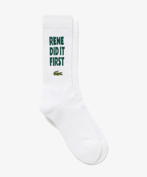 LACOSTE（ラコステ）の「ルネ・ラコステメッセージアメリブソックス（ソックス/靴下・メンズ・グリーン/ホワイト・27.0cm）」の3枚目の写真