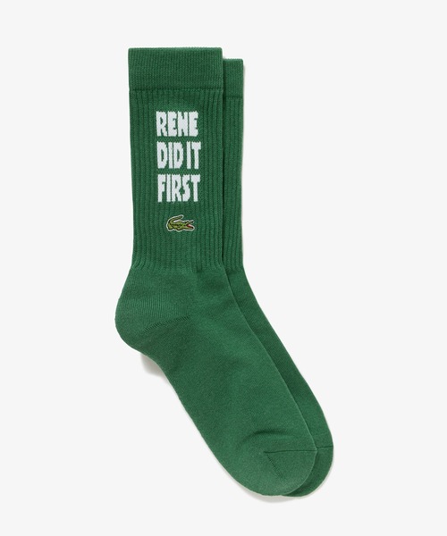 LACOSTE（ラコステ）の「ルネ・ラコステメッセージアメリブソックス（ソックス/靴下・メンズ・グリーン/ホワイト・27.0cm）」の6枚目の写真