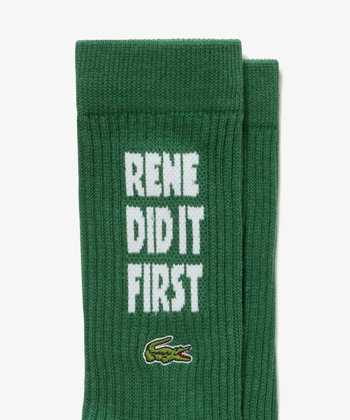 LACOSTE（ラコステ）の「ルネ・ラコステメッセージアメリブソックス（ソックス/靴下・メンズ・グリーン/ホワイト・27.0cm）」の7枚目の写真