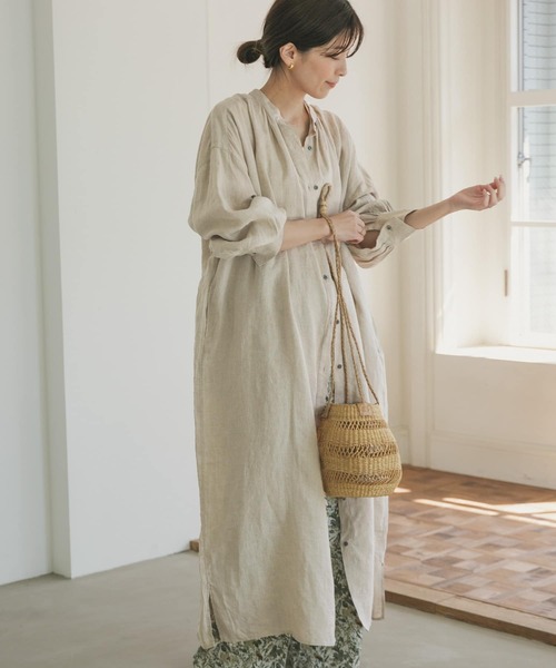 URBAN RESEARCH DOORS（アーバンリサーチドアーズ）の「リネンギャザーワンピース（ワンピース・レディース・ブルー系その他/ピンク/ブラック/ナチュラル・SMALL/MEDIUM）」の10枚目の写真