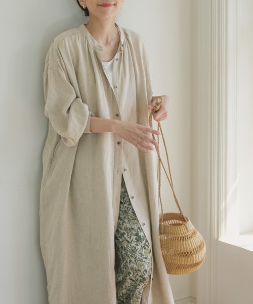 URBAN RESEARCH DOORS（アーバンリサーチドアーズ）の「リネンギャザーワンピース（ワンピース・レディース・ブルー系その他/ピンク/ブラック/ナチュラル・SMALL/MEDIUM）」の12枚目の写真