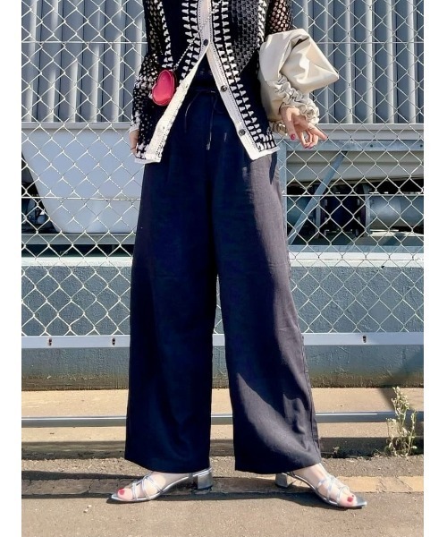 BACK NUMBER（バックナンバー）の「【BACK NUMBER】接触冷感ワイドイージーパンツ（その他パンツ・レディース・ブルー/イエロー/ベージュ/ブラック・S/M/L）」の2枚目の写真