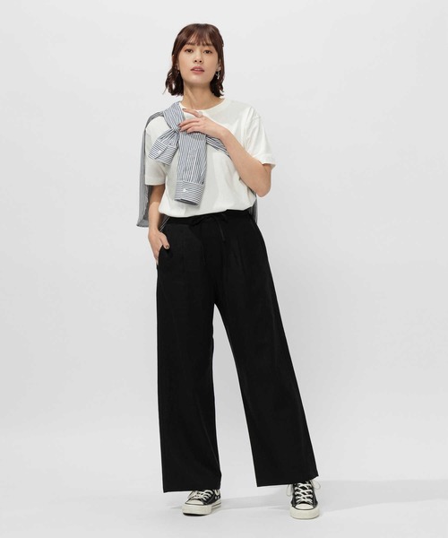 BACK NUMBER（バックナンバー）の「【BACK NUMBER】接触冷感ワイドイージーパンツ（その他パンツ・レディース・ブルー/イエロー/ベージュ/ブラック・S/M/L）」の16枚目の写真