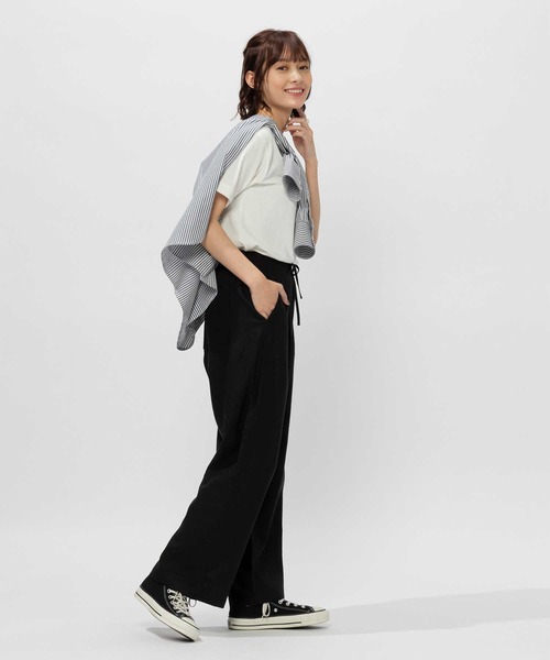 BACK NUMBER（バックナンバー）の「【BACK NUMBER】接触冷感ワイドイージーパンツ（その他パンツ・レディース・ブルー/イエロー/ベージュ/ブラック・S/M/L）」の17枚目の写真