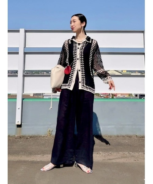 BACK NUMBER（バックナンバー）の「【BACK NUMBER】接触冷感ワイドイージーパンツ（その他パンツ・レディース・ブルー/イエロー/ベージュ/ブラック・S/M/L）」の5枚目の写真