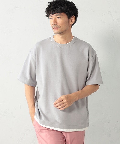 FOUND GOOD（ファウンドグッド）の「クッションレイヤードTシャツ（Tシャツ/カットソー・メンズ・ベージュ/ブラック/ホワイト系5/グレー系2/ブルー系2/ピンク系2・S/M/L/XL）」の4枚目の写真