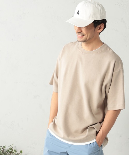 FOUND GOOD（ファウンドグッド）の「クッションレイヤードTシャツ（Tシャツ/カットソー・メンズ・ベージュ/ブラック/ホワイト系5/グレー系2/ブルー系2/ピンク系2・S/M/L/XL）」の5枚目の写真