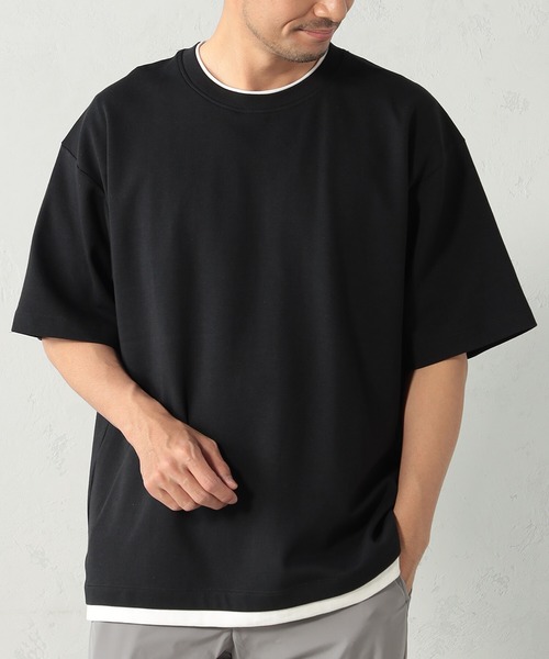 FOUND GOOD（ファウンドグッド）の「クッションレイヤードTシャツ（Tシャツ/カットソー・メンズ・ベージュ/ブラック/ホワイト系5/グレー系2/ブルー系2/ピンク系2・S/M/L/XL）」の3枚目の写真