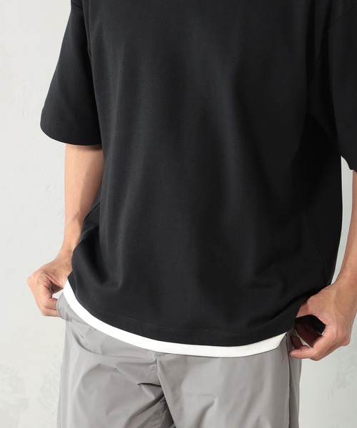FOUND GOOD（ファウンドグッド）の「クッションレイヤードTシャツ（Tシャツ/カットソー・メンズ・ベージュ/ブラック/ホワイト系5/グレー系2/ブルー系2/ピンク系2・S/M/L/XL）」の13枚目の写真