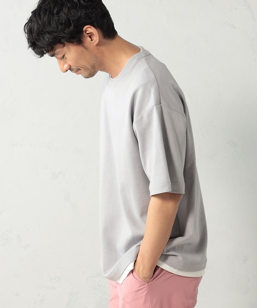 FOUND GOOD（ファウンドグッド）の「クッションレイヤードTシャツ（Tシャツ/カットソー・メンズ・ベージュ/ブラック/ホワイト系5/グレー系2/ブルー系2/ピンク系2・S/M/L/XL）」の16枚目の写真