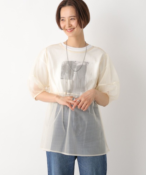 tシャツ LC/LLL アシメチュールフリルフライスプルオーバー レディース チュール2WAYプルオーバー 117748（シャツ/ブラウス）｜LEPSIM