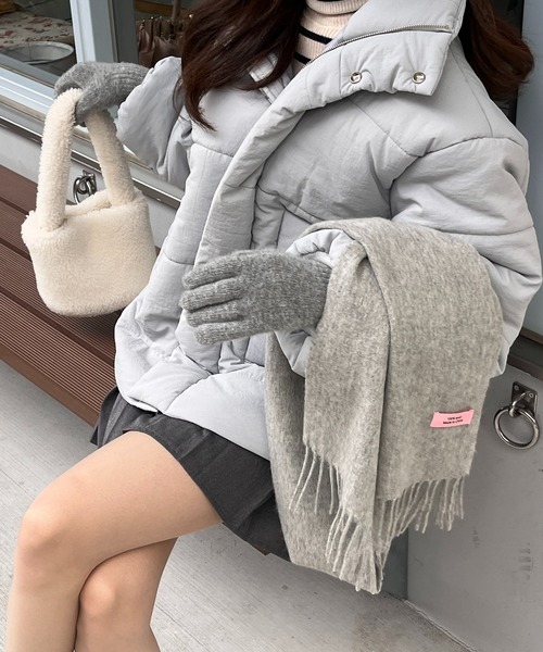 RiLi（リリ）の「100％woolカラーマフラー【RL】（マフラー・レディース・グレー/ピンク・FREE）」の3枚目の写真