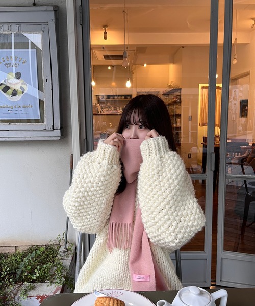 RiLi（リリ）の「100％woolカラーマフラー【RL】（マフラー・レディース・グレー/ピンク・FREE）」の13枚目の写真