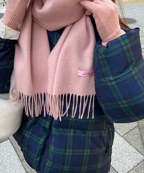 RiLi（リリ）の「100％woolカラーマフラー【RL】（マフラー・レディース・グレー/ピンク・FREE）」の9枚目の写真