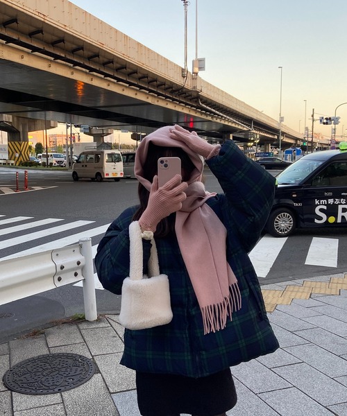 RiLi（リリ）の「100％woolカラーマフラー【RL】（マフラー・レディース・グレー/ピンク・FREE）」の11枚目の写真