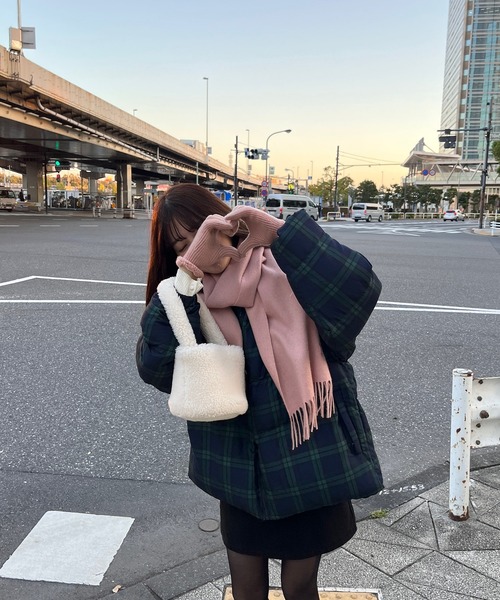 RiLi（リリ）の「100％woolカラーマフラー【RL】（マフラー・レディース・グレー/ピンク・FREE）」の17枚目の写真