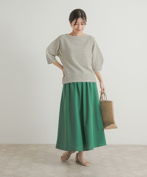 URBAN RESEARCH DOORS（アーバンリサーチドアーズ）の「『UR TECH』カラーフレアスカート（スカート・レディース・グリーン/ネイビー/ベージュ・MEDIUM）」の10枚目の写真