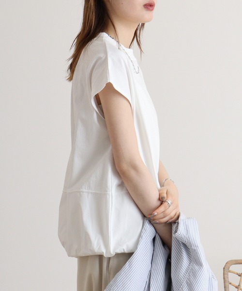 Arinomama(アリノママ)の「Arinomama 異素材ドッキングプルオーバー(Tシャツ/カットソー・レディース・ライトブルー/ホワイト/スミクロ/ベージュ・FREE)」の22枚目の写真