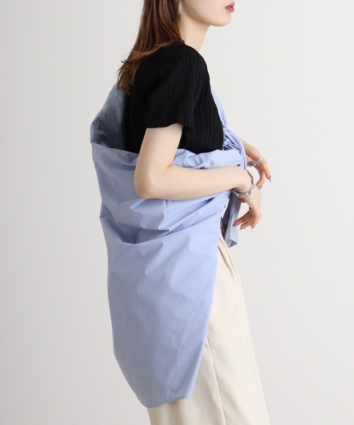 atONE(アットワン)の「atONE リップルストライプ半袖Tシャツ(Tシャツ/カットソー・レディース・グレー系その他/ブラック/チャコール/ブルー/カーキ・M/L)」の8枚目の写真