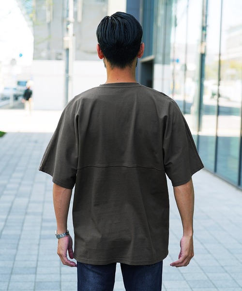 jiggys shop(ジギーズショップ)の「切り替えドルマン 無地 Tシャツ(Tシャツ/カットソー・メンズ・グレー系その他/ブラック/ネイビー/チャコールグレー/ホワイト・MEDIUM/LARGE)」の7枚目の写真