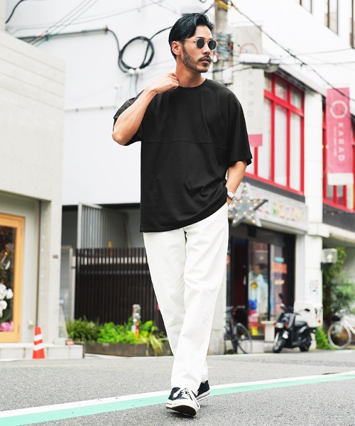 jiggys shop(ジギーズショップ)の「切り替えドルマン 無地 Tシャツ(Tシャツ/カットソー・メンズ・グレー系その他/ブラック/ネイビー/チャコールグレー/ホワイト・MEDIUM/LARGE)」の15枚目の写真