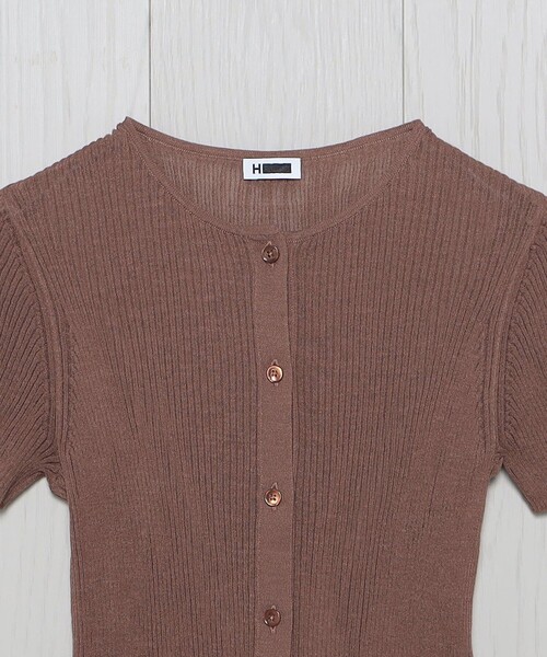 【パンダ】＜H＞コットンナイロン シアーリブカーディガン H BEAUTY&YOUTH UNITED ARROWS（エイチビューティーアンドユース