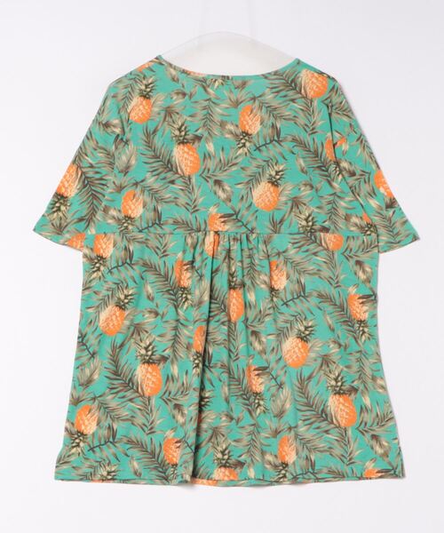 anap mimpi（アナップミンピ）の「パイナップル Vネック 切替 チュニック トップス（チュニック・レディース・ミント/ネイビー・FREE）」の8枚目の写真