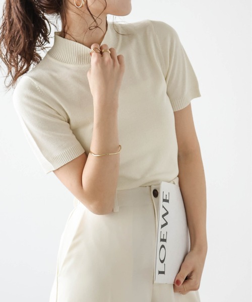 AMELY（エミリー）の「ハイネックサマーニット（ニット/セーター・レディース・ブラック/オフホワイト/レッド・フリー）」の16枚目の写真