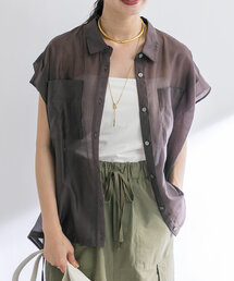 RIVE DROITE | 予約【華やかシアーアイテム】バルーンシアーショートシャツ/6月下旬お届け予定(シャツ/ブラウス)