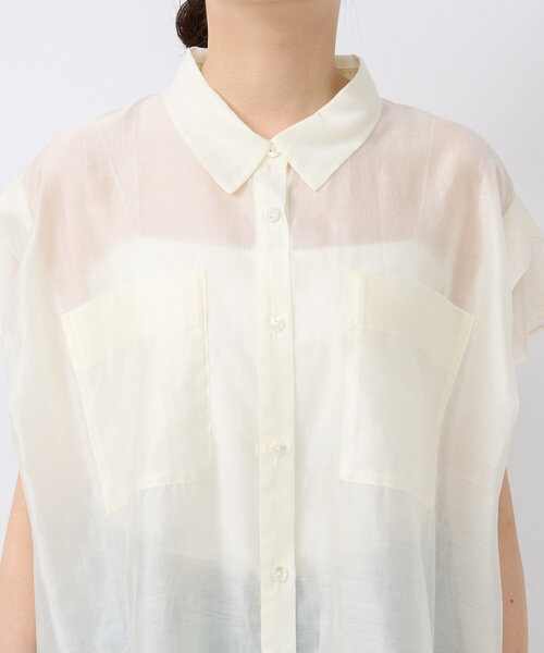 RIVE DROITE（リヴドロワ）の「【華やかシアーアイテム】バルーンシアーショートシャツ（シャツ/ブラウス・レディース・アイボリー/ブラウン/ミント・FREE）」の14枚目の写真