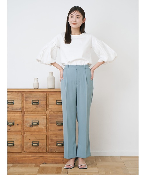 Stylevoice for xxx(スタイルヴォイスフォー)の「裾スリットスリムスラックス(スラックス・レディース・ベージュ/ブルー/ブラック・SMALL/MEDIUM)」の5枚目の写真