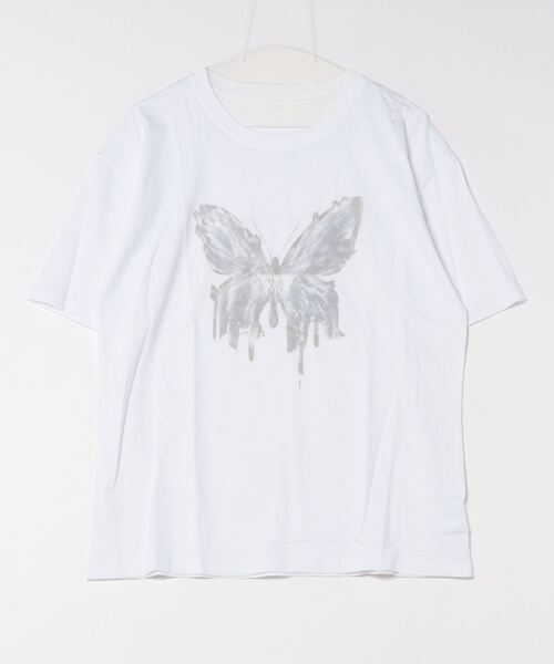 LADY LIKE(レディライク)の「バタフライプリントオーバーサイズTシャツ(Tシャツ/カットソー・レディース・ダークグレー/ブラック/ホワイト/ベージュ・M)」の16枚目の写真