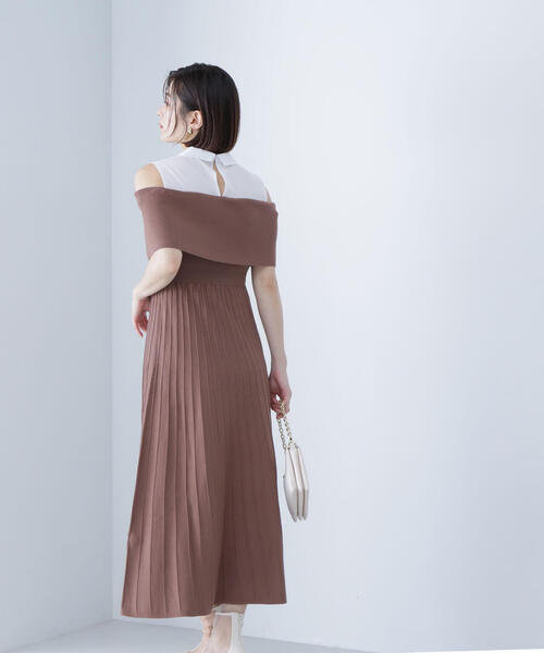 NATURAL BEAUTY BASIC（ナチュラルビューティーベーシック）の「◇シャツドッキングニットワンピース（シャツワンピース・レディース・ブラック/ブラウン・MEDIUM）」の11枚目の写真