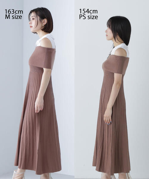 NATURAL BEAUTY BASIC（ナチュラルビューティーベーシック）の「◇シャツドッキングニットワンピース（シャツワンピース・レディース・ブラック/ブラウン・MEDIUM）」の7枚目の写真