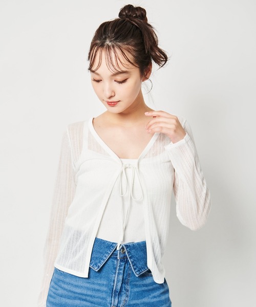 【セール】スパンコールシアーアンサンブル（カーディガン/ボレロ）｜31 Sons de mode（トランテアン ソン ドゥ モード）