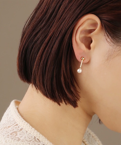 moichou（モイシュ）の「[moichou]淡水パールピアス（ピアス（両耳用）・レディース・ゴールド・ONE SIZE）」の2枚目の写真