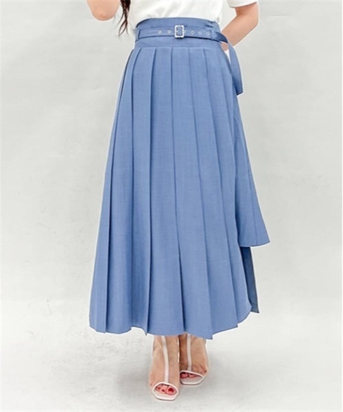 axes femme（アクシーズファム）の「ベルト付スリットプリーツスカート