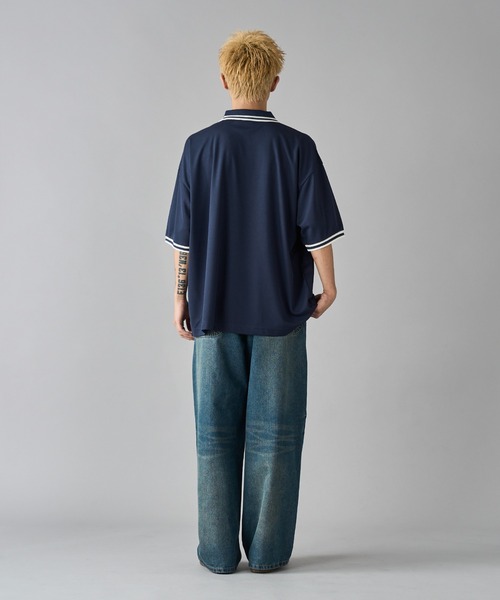 kutir（クティール）の「鹿の子ラインリブポロシャツ（ポロシャツ・メンズ・ネイビー/グレー/ブラック・LARGE/MEDIUM）」の14枚目の写真