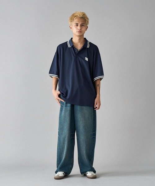 kutir（クティール）の「鹿の子ラインリブポロシャツ（ポロシャツ・メンズ・ネイビー/グレー/ブラック・LARGE/MEDIUM）」の7枚目の写真