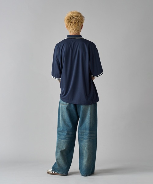 kutir（クティール）の「鹿の子ラインリブポロシャツ（ポロシャツ・メンズ・ネイビー/グレー/ブラック・LARGE/MEDIUM）」の10枚目の写真