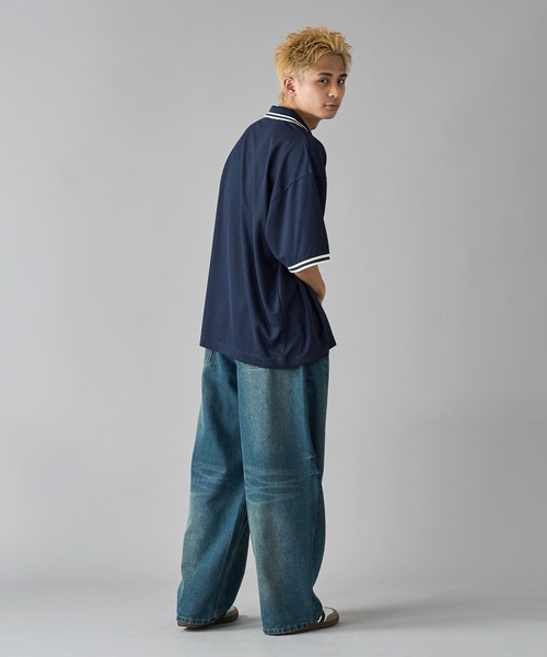 kutir（クティール）の「鹿の子ラインリブポロシャツ（ポロシャツ・メンズ・ネイビー/グレー/ブラック・LARGE/MEDIUM）」の8枚目の写真