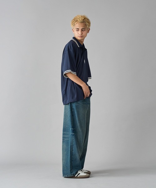 kutir（クティール）の「鹿の子ラインリブポロシャツ（ポロシャツ・メンズ・ネイビー/グレー/ブラック・LARGE/MEDIUM）」の9枚目の写真