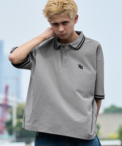 kutir（クティール）の「鹿の子ラインリブポロシャツ（ポロシャツ・メンズ・ネイビー/グレー/ブラック・LARGE/MEDIUM）」の17枚目の写真
