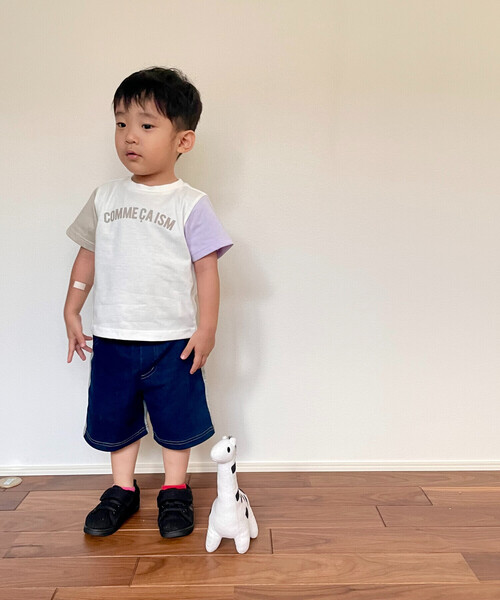COMME CA ISM(コムサイズム)の「半袖ロゴTシャツ (ベビーサイズ)(その他ベビー用品・キッズ・オートミール/ピンク/グリーン/ホワイト系・80-90cm)」の9枚目の写真