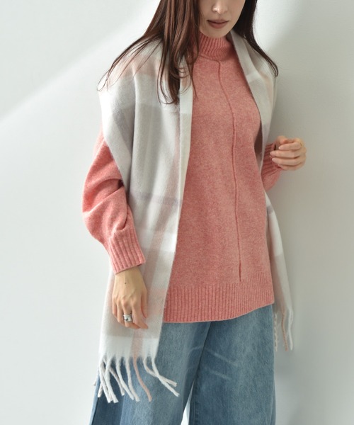 INTERPLANET（インタープラネット）の「起毛パステルチェックストール（ストール/ショール・レディース・ピンク/ブルー・フリー）」の4枚目の写真